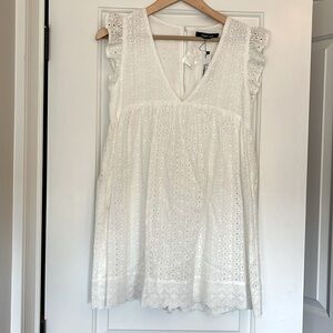 White Cotton Eyelet Shorts/Dress (with POCKETS)